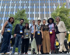 VULNER project members at the IMISCOE conference in Oslo: Sarbina Marchetti, Dany Carnassale, Giulia Garofalo Geymonat, Luc Leboeuf, Zoé Crine, Francesca Raimondo, Sophie Nakueira and Hilde Lidén (left to right).