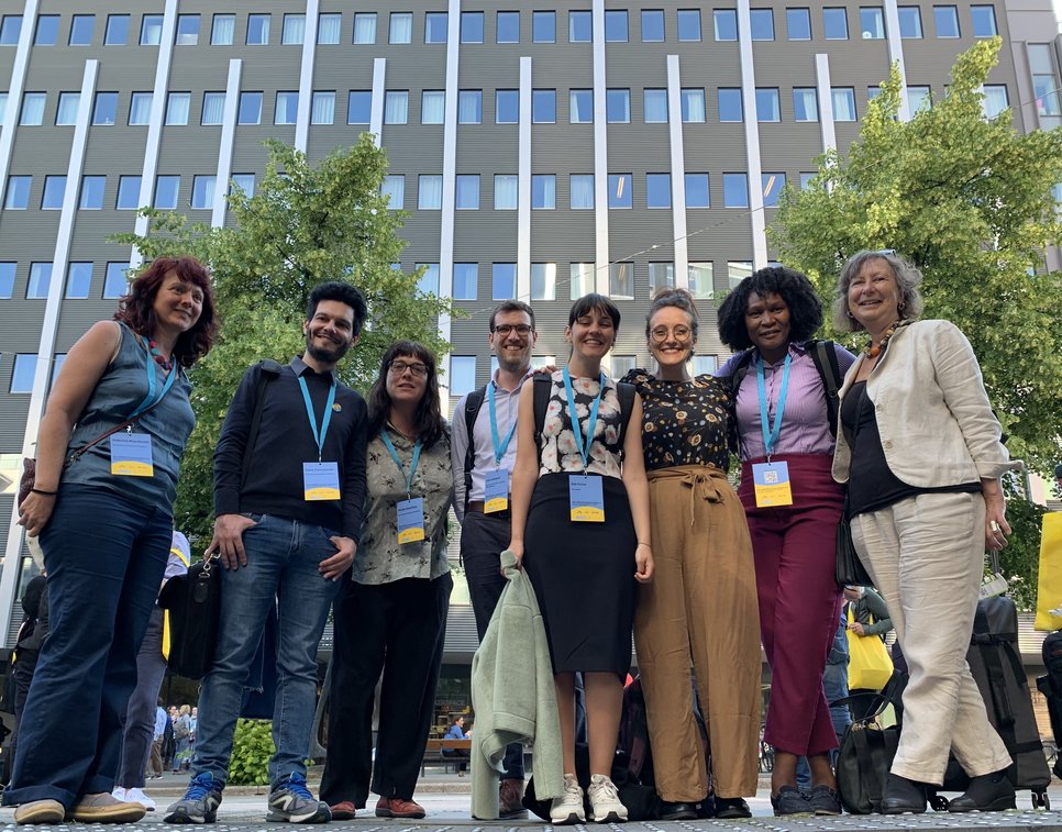 VULNER project members at the IMISCOE conference in Oslo: Sarbina Marchetti, Dany Carnassale, Giulia Garofalo Geymonat, Luc Leboeuf, Zoé Crine, Francesca Raimondo, Sophie Nakueira and Hilde Lidén (left to right).