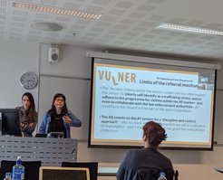 Letizia Palumbo and Giulia Garofalo Geymonat speaking at the IMISCOE Conference 2022.