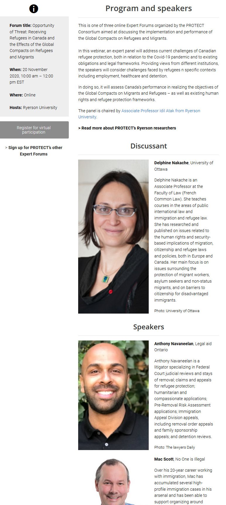 Short programme of the webinar
