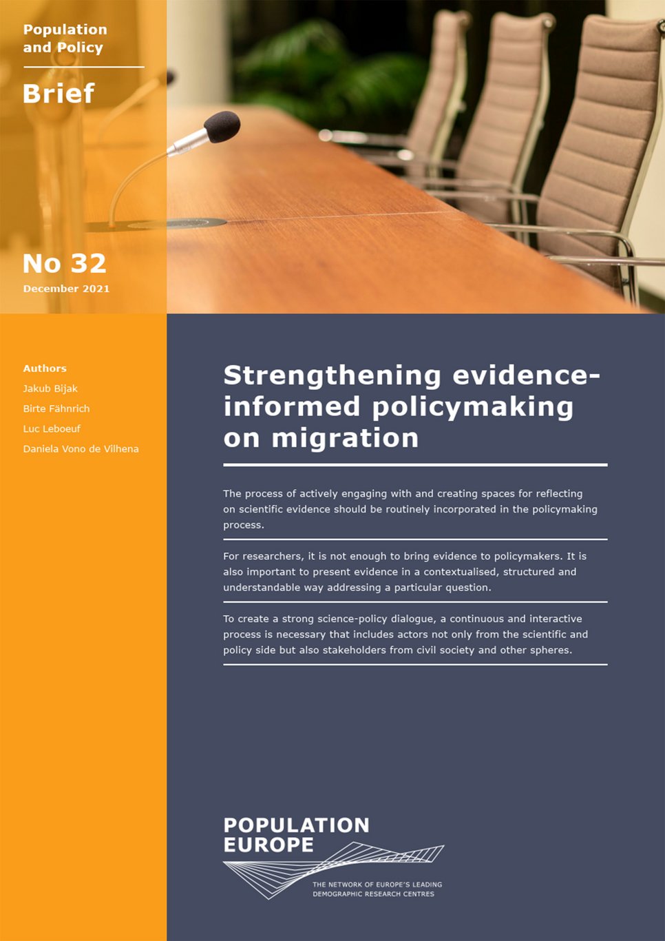 First page of the policy brief