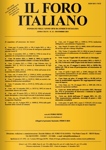 Journal Cover of Il Foro Italiano Journal Cover of Il Foro Italiano